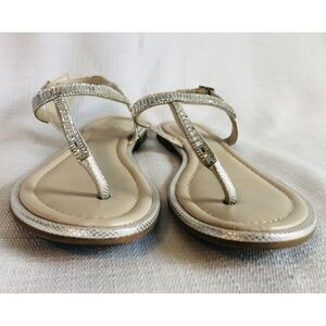 Aldo Crystal Bejeweled White Beige Sandals- U.S Size 7.5 - WEAR ON STRAP